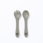 Silicone Spoon & Fork - Silver Sage